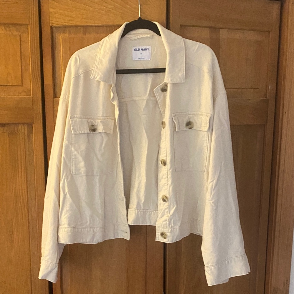 Old Navy Women's Off-White Jean Jacket